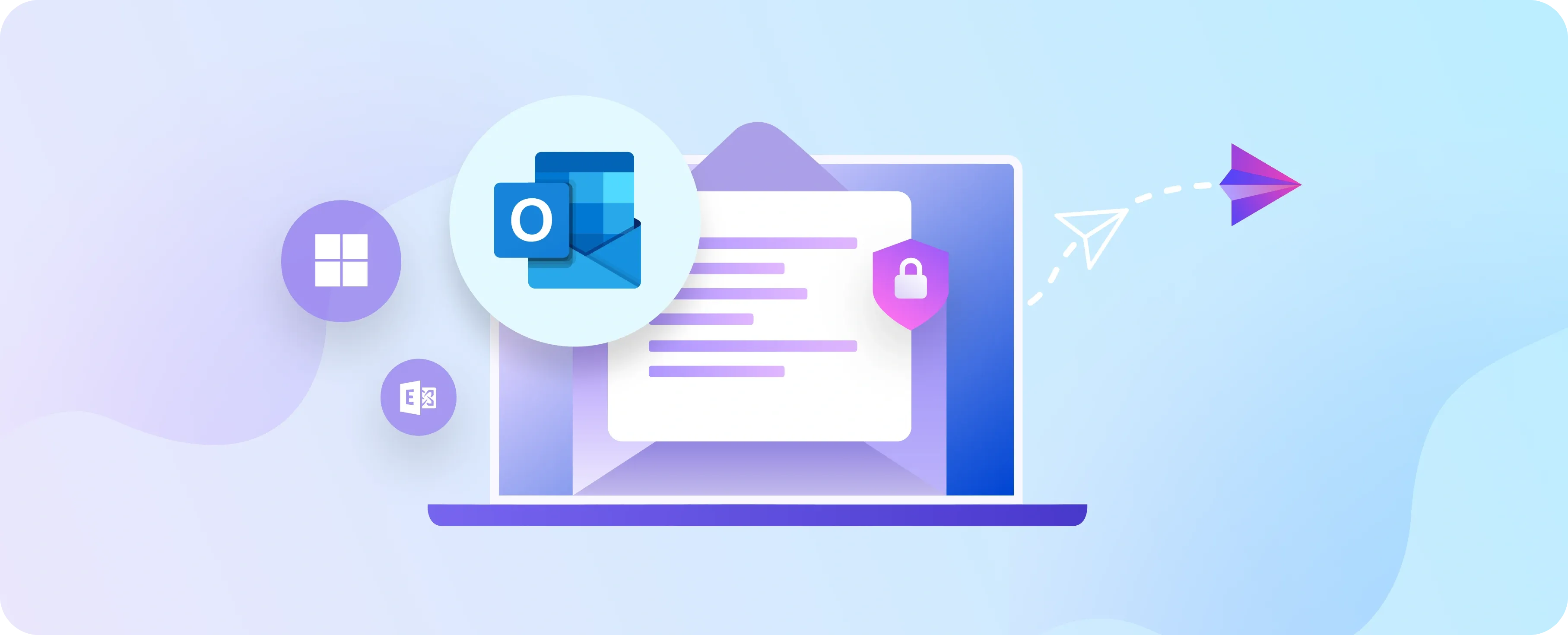 A laptop with Microsoft products installed secured by encryption by SecureMyEmail.