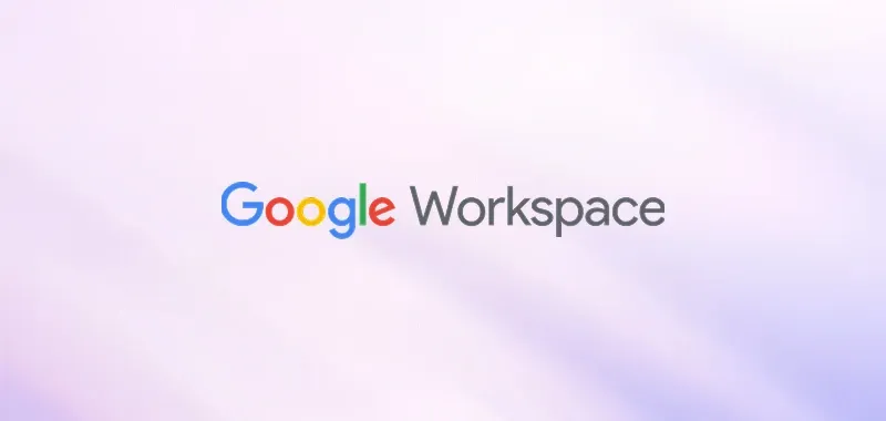 Google Workspace logo on a gradient background.