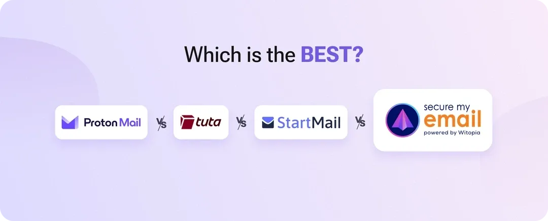 ProtonMail vs. Tuta vs. StartMail vs. SecureMyEmail blog header