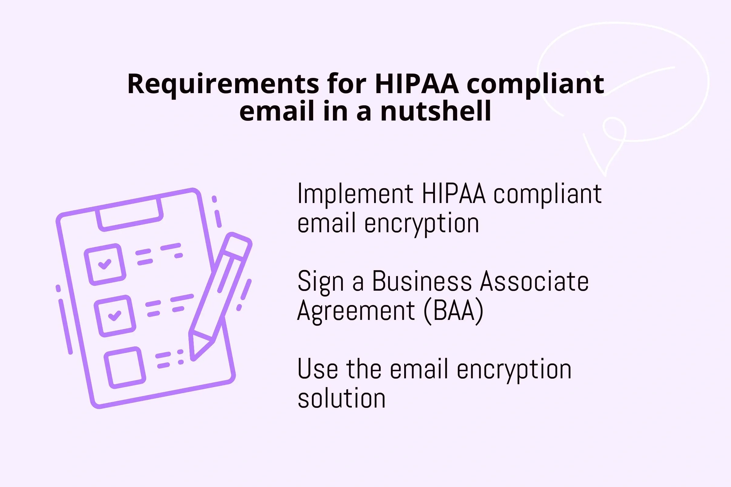Requirements of HIPAA compliant email in a nutshell