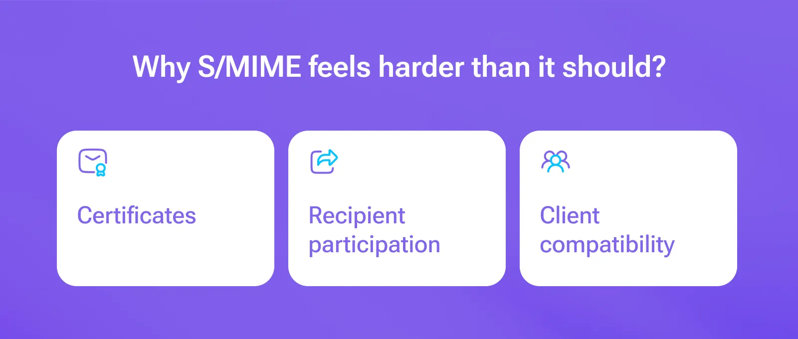 Key reasons why S/MIME feels harder than other email encryptions.