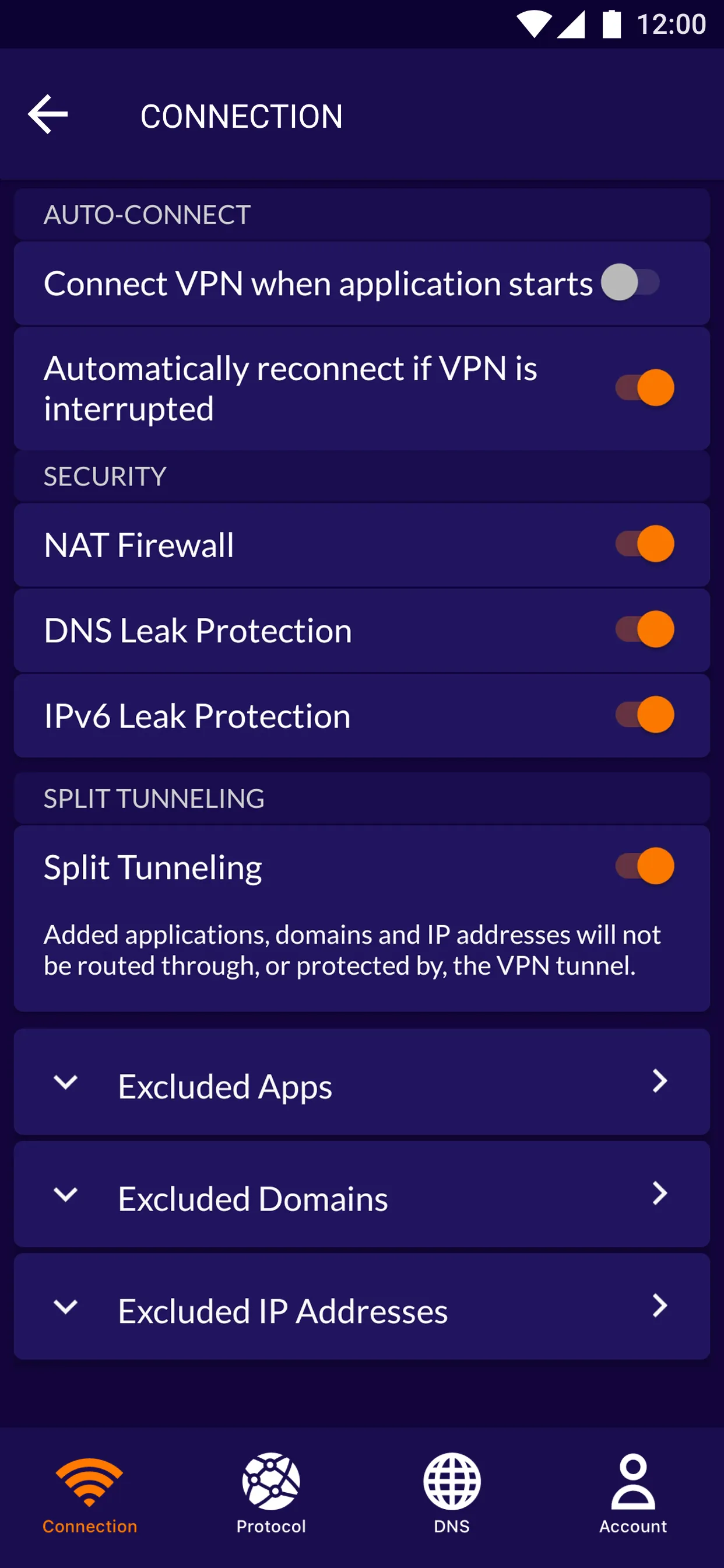 personalVPN android Screenshots