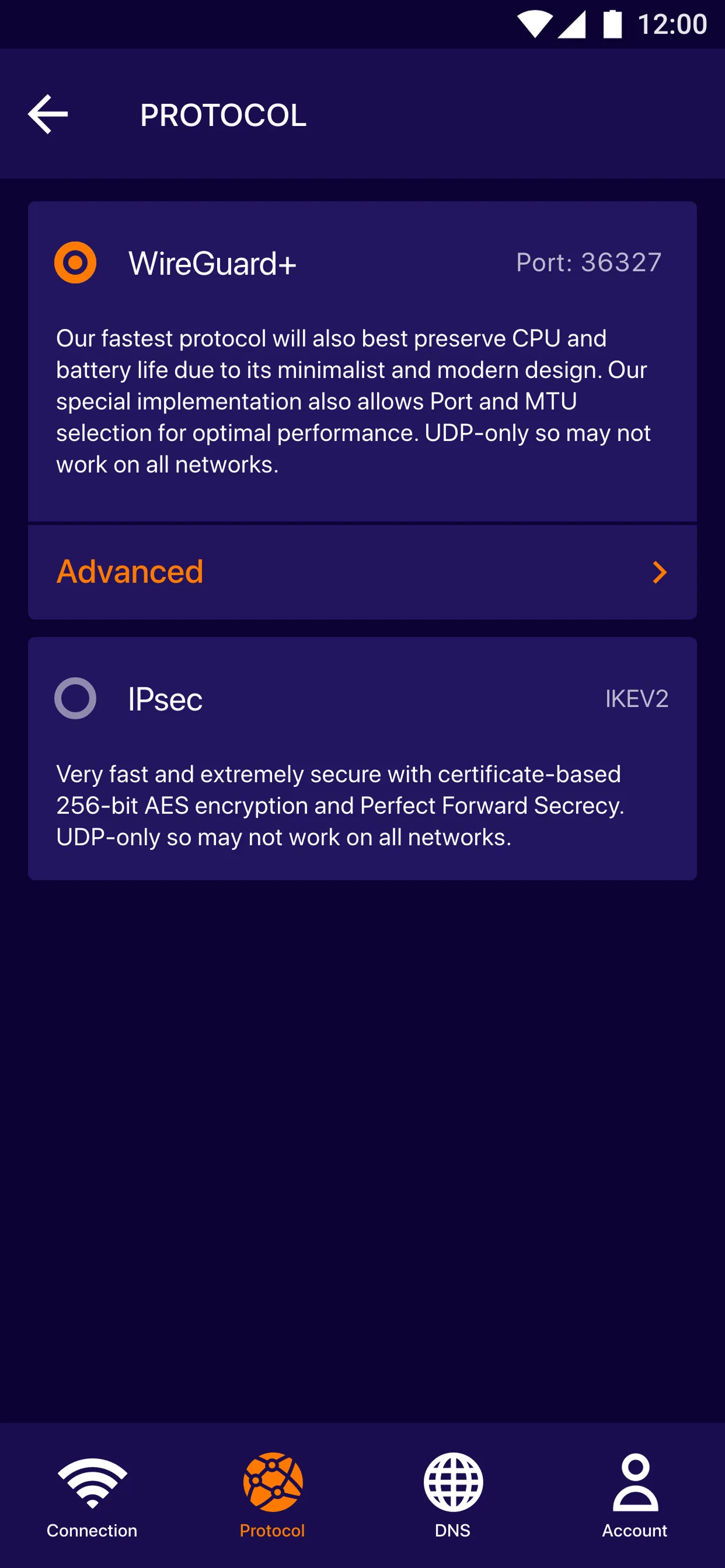 personalVPN android Screenshots