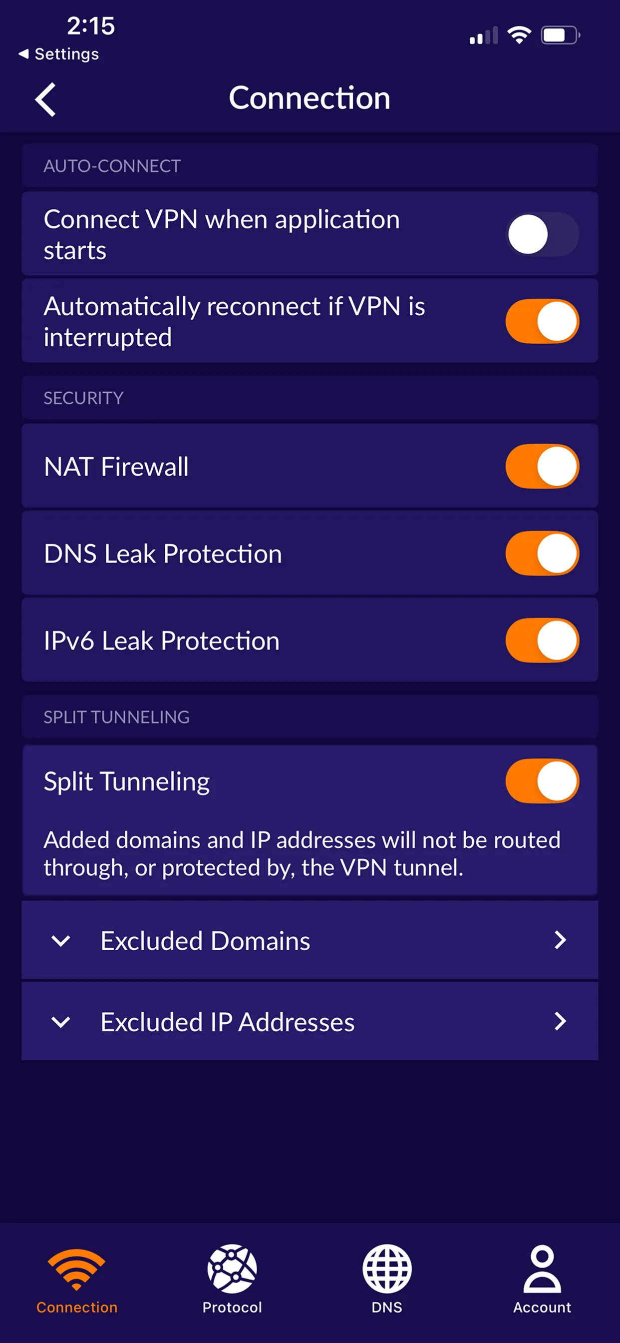 personalVPN IOS Screenshots