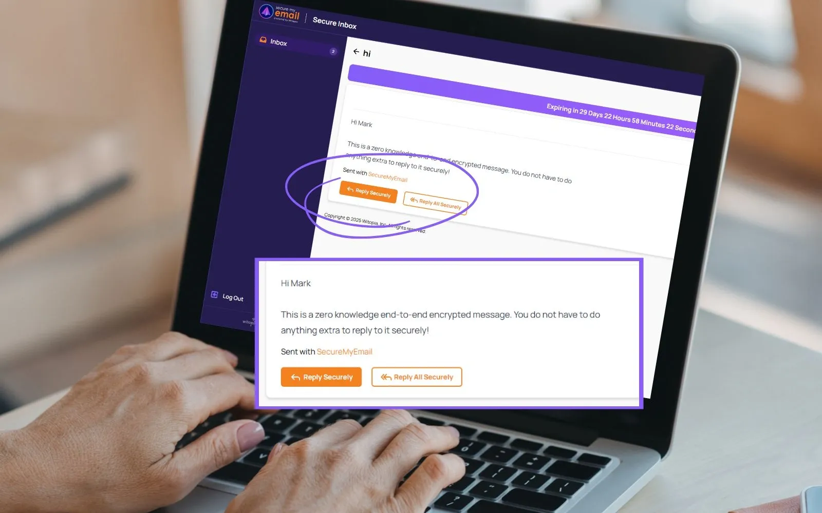 Non-SME users can reply securely with one click